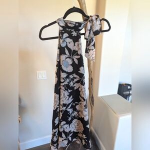 Bow high collar dress